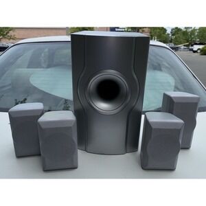 Durabrand Wired Subwoofer SW-SP1 Bass Reflex & (4) Speakers One Speaker Faded